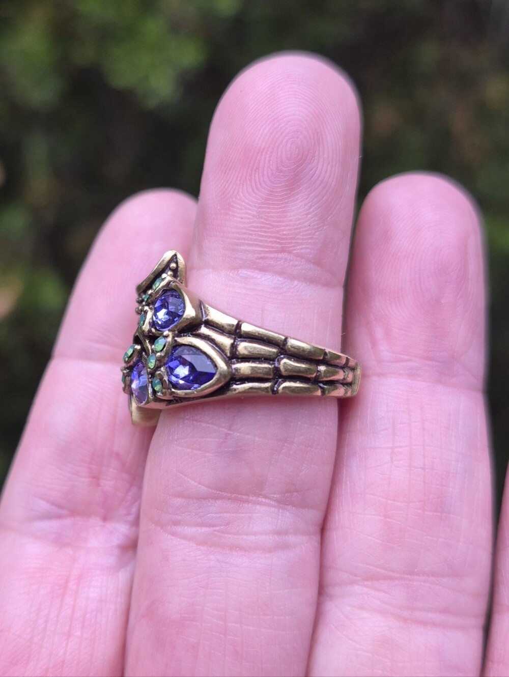 Heidi Daus Leaf Blue Fruit Berries Berry Crystal Ring Size 8 Retired Rare - Picture 4 of 8